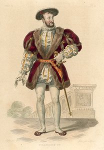 Francois Premier (färgad gravyr) av French School