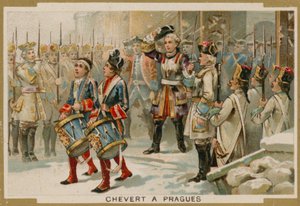 Francois de Chevert, fransk general, vid belägringen av Prag, 1741 av French School