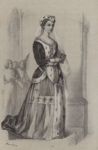 Francoise De Bretagne, hertiginna av Bretagne (gravyr) av French School
