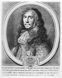 François de Bourbon, hertig av Beaufort (gravyr) av French School