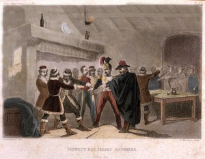 Frimureriet: brödernas skördemäns ed i Potok 1821. Gravyr från "" Pittoreska Histoire de la Franc Maconnerie et des Societes Secretes antique et moderne" av F.-T. B. Clavel. Pagnere, redaktör. 1843. av French School