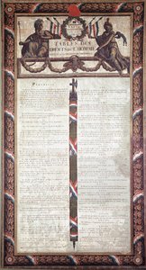 Franska revolutionen: Deklarationen om mänskliga och medborgerliga rättigheter (litografi. 1700-talet) av French School