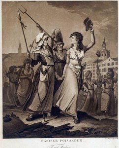 Franska revolutionen: "" Parisian poissardes"" Tryck runt 1789 Paris, Musee Carnavalet av French School