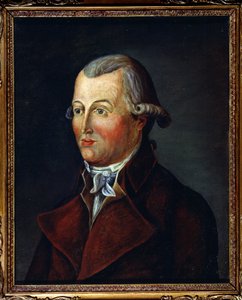 Franska revolutionen: "" Porträtt av bokhandlaren och redaktören för Journal de Versailles Blaizot som publicerade räkenskaperna för États Generaux"" Målning av den franska skolan. 1700-talet av French School
