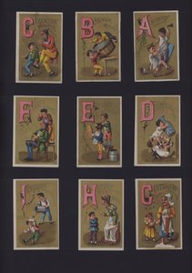 Franska komiska alfabetet (färg litho) av French School