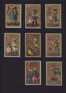 Franska komiska alfabetet (färg litho) av French School