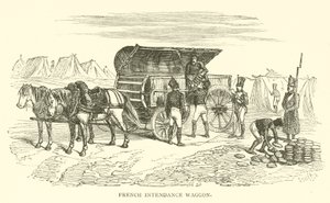 Fransk intendance vagn (gravyr) av French School