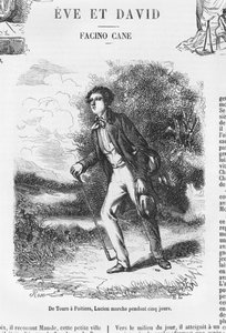 Från Tours till Poitiers, Lucien de Rubempre vandrar i fem dagar, illustration från 
