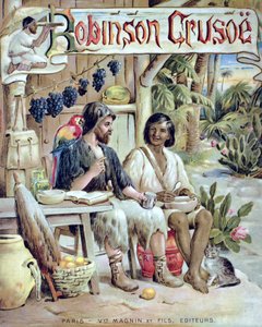 Främre omslaget till Robinson Crusoe av French School