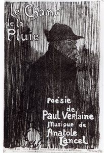Framsidan av noten Le Chant de la pluie, från en dikt av Paul Verlaine, 1844 av French School