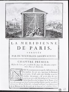 Första sidan av första kapitlet av La Meridienne de Paris av Cesar-Francois Cassini de Thury, 1744 av French School