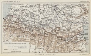 Southern Linguistic Frontier (färg litho) av French School