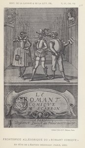 Allegorisk frontispice av den romerska komiken (litho) av French School
