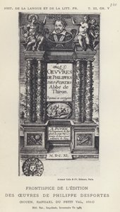 Frontispice av upplagan av verken av Philippe Desportes (litho) av French School