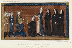 Frontispice Of The Primate Chronicle (färg litho) av French School