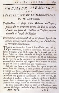 Frontispice av boken "" Första memoarer om elektricitet och magnetism"" av Coulomb av French School