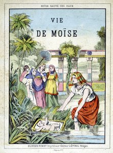 Frontispice av boken "" Life of Moses"", red. Olivier Pinot, Epinal, sent 1800-tal av French School