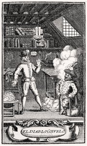 Frontispice av Dubercelle för "Djävulen på två pinnar", c.1787 av French School