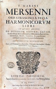 Frontispizbild av Harmonie universelle av Marin Mersenne av French School