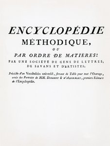Frontispice to the Methodical Encyclopedia by Order of Subject Matter, redigerad av Denis Diderot och Jean Le Rond DAlembert, publicerad 1782 (tryckt) av French School