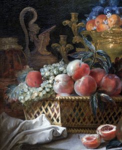 Fruktvas och korg (detalj). 1770 (olja på duk) av French School