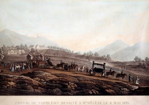 Funebre konvoj från Napoleon I (1769-1821) till Sainte Helene den 8/05/1821 Gravyr omkring 1830 Ile d
