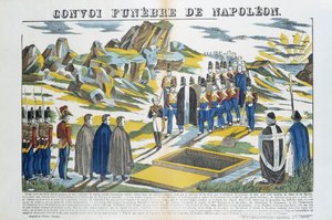 Napoleon-le-Grand Bonapartes (1769-1821) funebre-konvoj på ön Sainte-Helene. Bild på Epinal av French School