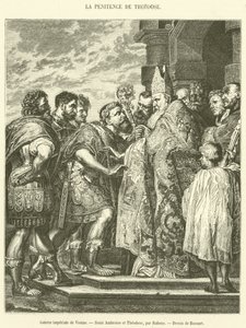 Imperial Gallery of Wien, Saint Ambrose and Theodosius (gravyr) av French School