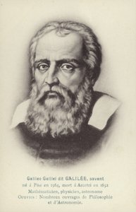 Galileo Galilei (1564-1642), italiensk fysiker, matematiker och astronom (litografi) av French School