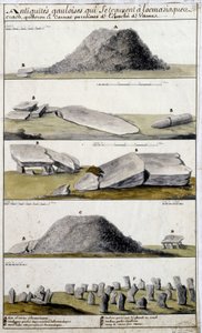 Galliska antikviteter belägna i Locmariaquer, Crash, Quiberon och Carnac, socknar i Eveche de Vanne - i "" Historisk, topografisk och naturlig beskrivning av Bretagne"" av Robien av French School