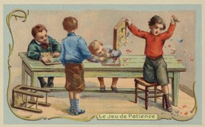 Spel om tålamod (chromolitho) av French School