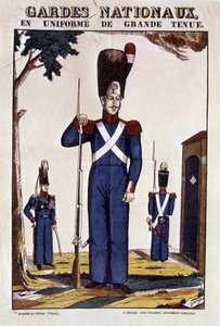 Nationalgardister i full uniform - bild från Epinal av Georgin, ed. Pellerin av French School