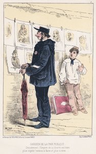 Guardian of the Public Peace (färgad gravyr) av French School