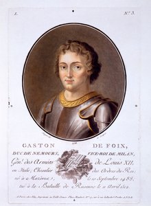 Gaston de Foix, Duc de Nemours, från Portraits of Great Men, Illustrious Women, and Memorable Subjects of France, publicerad 1787-92 av French School