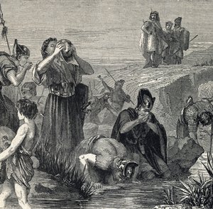 Gedeon (Gideon) kallar av Gud att besegra madianiterna väljer sina soldater bland dem som dricker medan de bär vatten till munnen (Gideon eller Gedeon väljer sina soldater och håller bara de som lyfte vattnet till sin mun, och medan de gör det, dra av French School