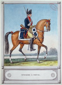 Gendarme på en häst, ca. 1812 av French School