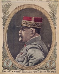 General Berthelot, chef för den franska militäruppdraget i Rumänien, framsidans illustration från Le Petit Journal, bilaga illustre, 3 december 1916 av French School