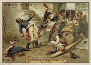 General Michel de Beaupuy sårad vid Chateau-Gontier, Vendee-upproret, franska revolutionen, 26 oktober 1793 av French School
