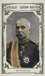 General Pau (färgad bild) av French School