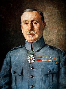 General Robert Nivelle (färg litho) av French School