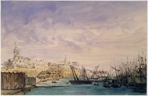 General View of Algiers, 1845 (wc på papper) av French School