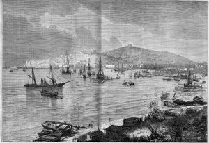 Översikt över Gaete (Gaeta), Italien av French School