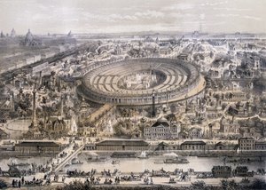 Allmän bild av Exposition Universelle 1867, tagen från Trocadero-kullen, Paris, 1867 av French School