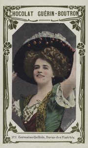 Germaine Gallois, Revue des Varietes (färgad bild) av French School