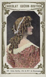 Gilda Darthy, rollen av Madame de Montespan (färgad bild) av French School