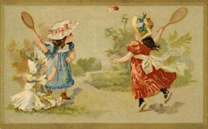 Flickor som spelar fjäderboll av French School