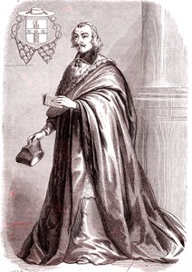 Giulio Raimondo Mazzarino, fransk kardinal och diplomat med italienskt ursprung.1865 (gravyr) av French School