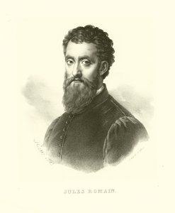 Giulio Romano, även känd som Giulio Pippi, porträtt (gravyr) av French School