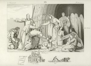 Att ge allmosor till de fattiga, regeringstid av Chlothar III, kung av Neustrien och Bourgogne, 700-talet av French School