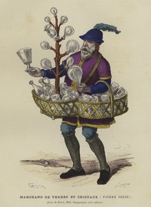 Glas- och kristallsäljare, 1400-talet av French School